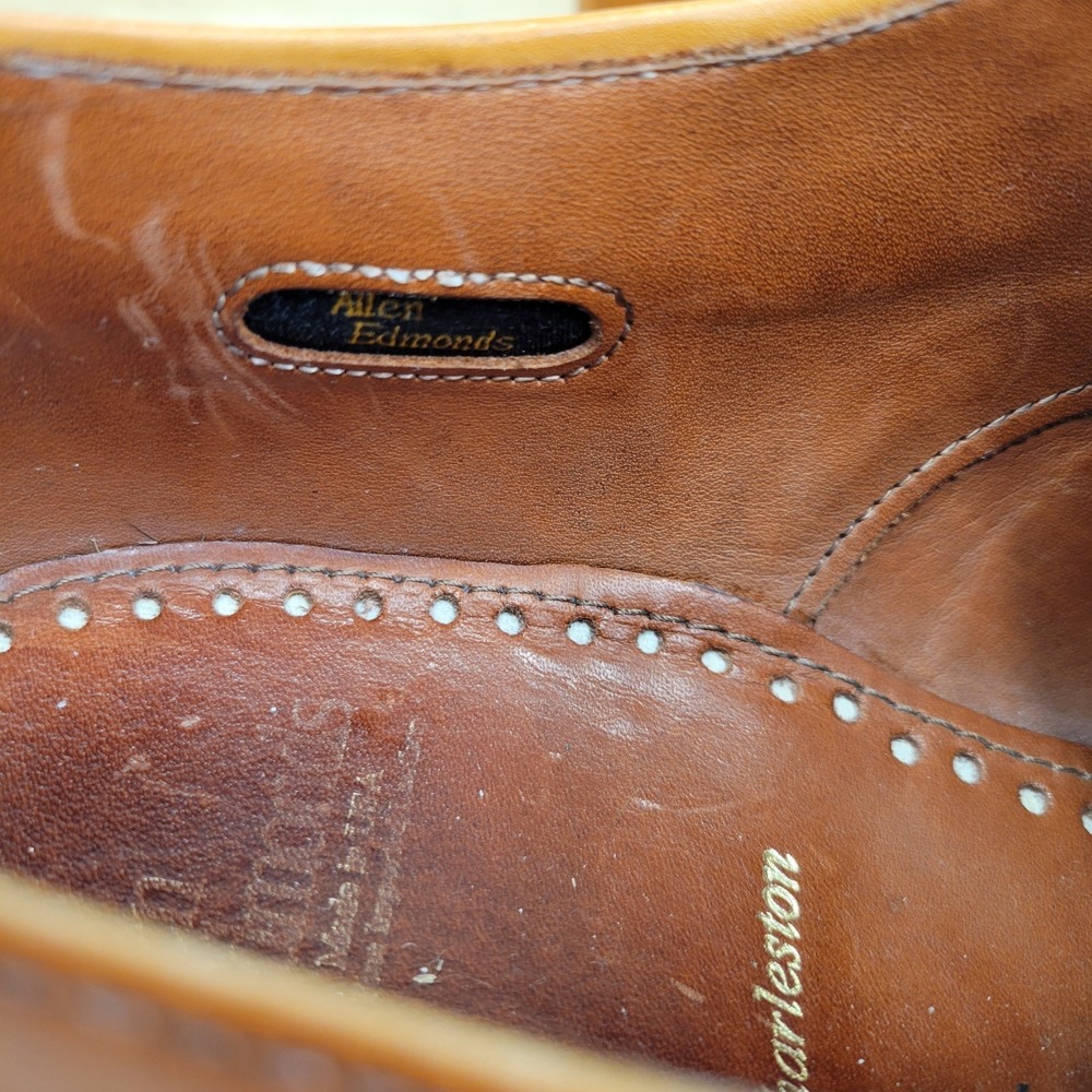 Allen Edmonds Mens Charleston Oxford Brown Leather Shoes Size 10.5 3E Wide EEE - Picture 8 of 16